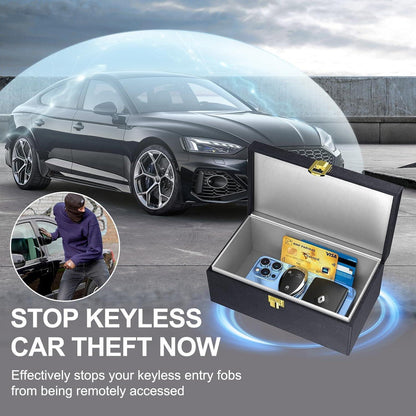 Keyless Go Schutzbox mit Faraday Taschen – Schwarz XL
