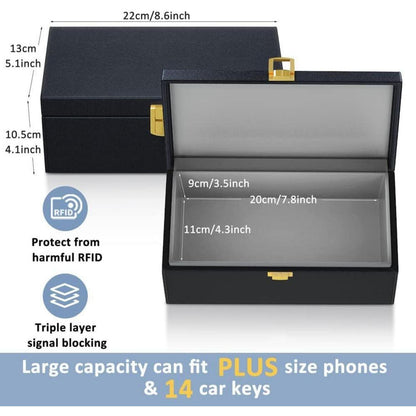 Keyless Go Schutzbox mit Faraday Taschen – Schwarz XL