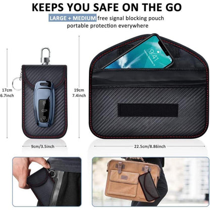 Keyless Go Schutzbox mit Faraday Taschen – Schwarz XL