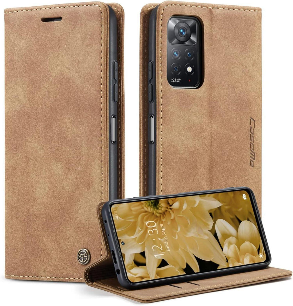 CaseMe Handyhülle Xiaomi Redmi Note 11 Pro 5G/4G Note 12 Pro 4G Braun