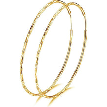 925 Sterling Silber Kreis Creolen 70mm Golden