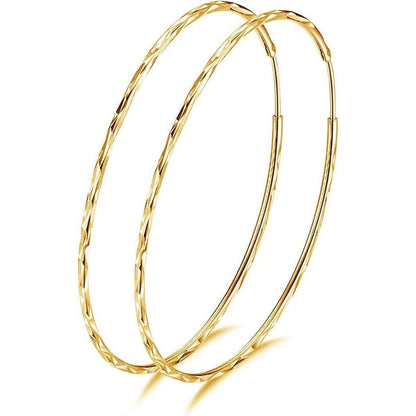 925 Sterling Silber Kreis Creolen 70mm Golden