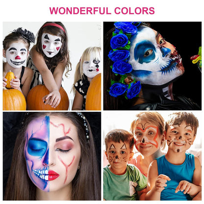 Profi Fasching Schminke Set 30g x 2 Colors Halloween Weiß + Rosa