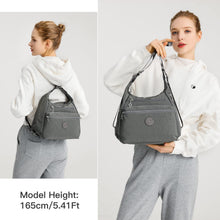 KONO Damen Rucksack Umhängetasche 3in1 Wasserdicht Grau