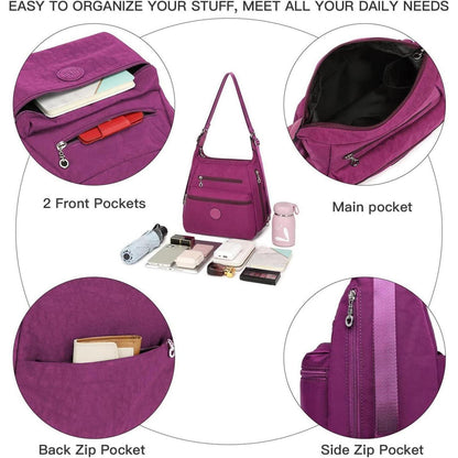 Damen Rucksack 3in1 Wasserdicht Anti-Diebstahl Violett