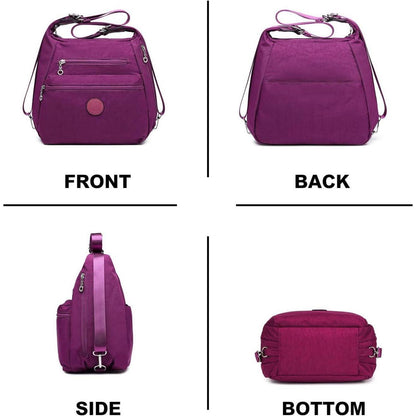 Damen Rucksack 3in1 Wasserdicht Anti-Diebstahl Violett