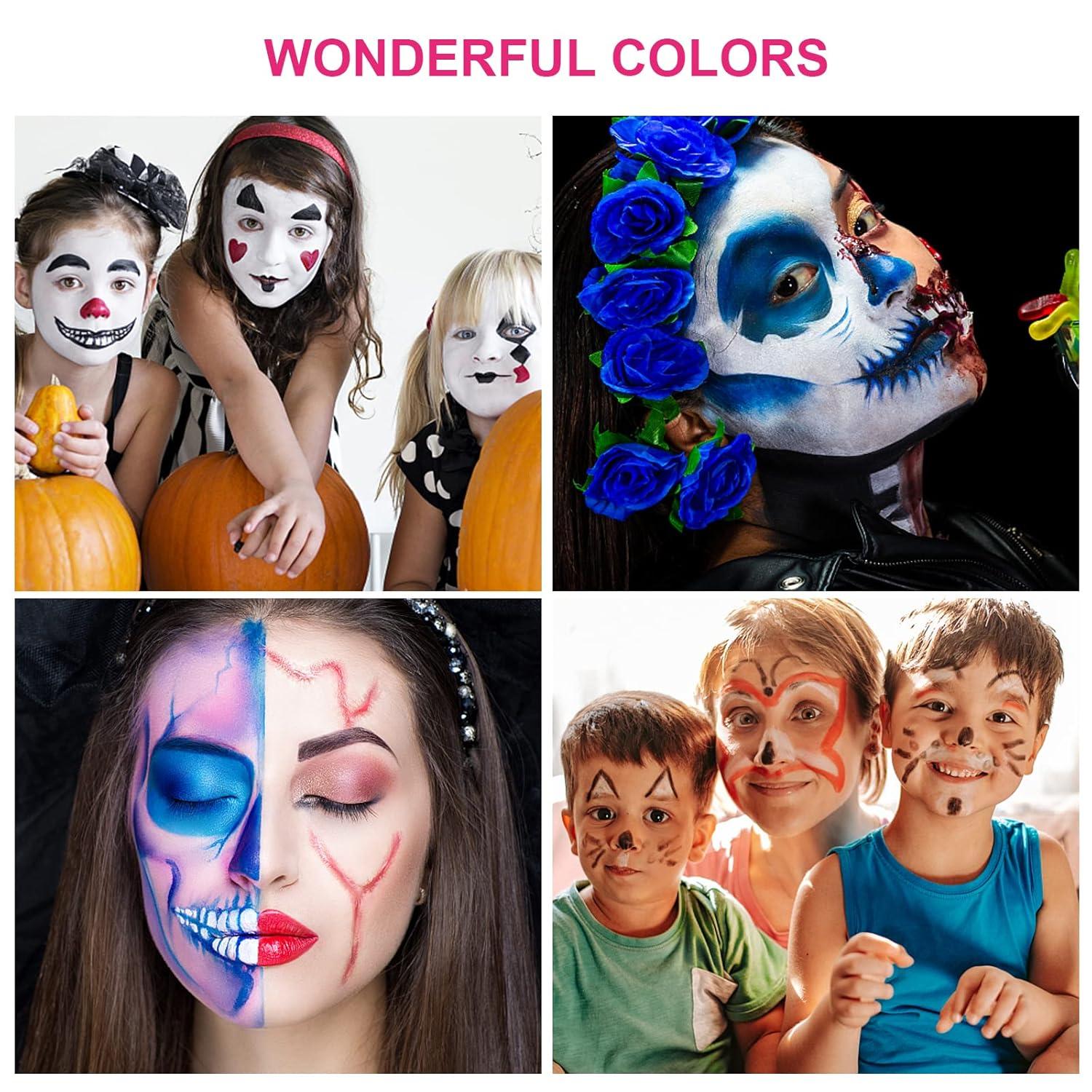 Profi-Schminke Fasching Set Weiß Lila 60g Halloween Verkleidung Makeup
