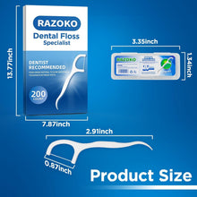 Zahnseide Picks mit hoher Zähigkeit und 2 Etuis, 200 Stück