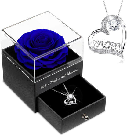 Ewige Rose Geschenkset für Mama mit Mom Halskette