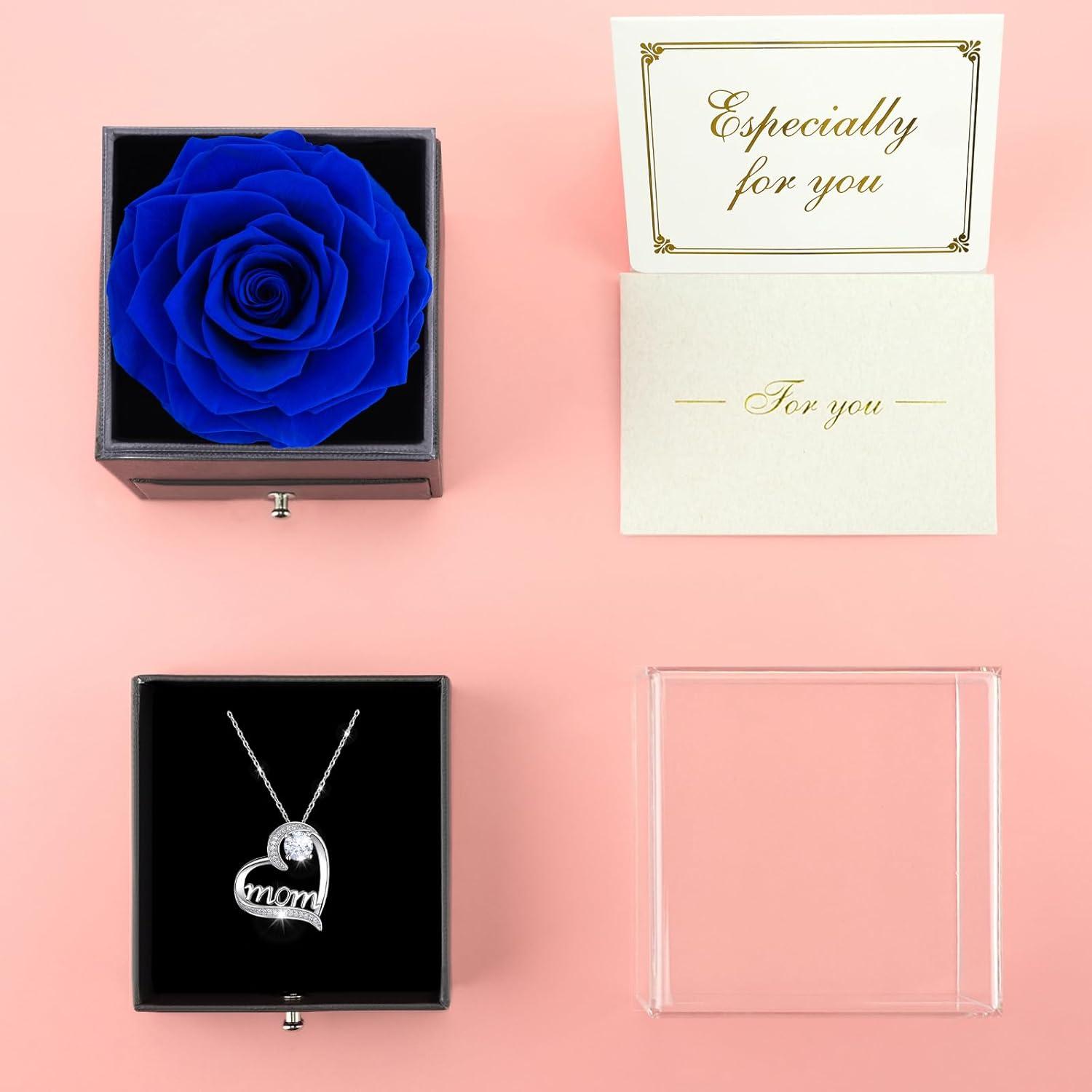 Ewige Rose Mama Halskette 925 Silber Geschenk Muttertag