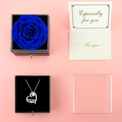 Ewige Rose Mama Halskette 925 Silber Geschenk Muttertag