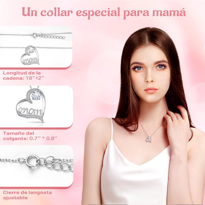 Ewige Rosen Geschenk Mama 925 Silber Halskette Mejor Madre del Mundo Ramadanär Rose Infinity Muttertag Klopp Birthday Valentine's Day
