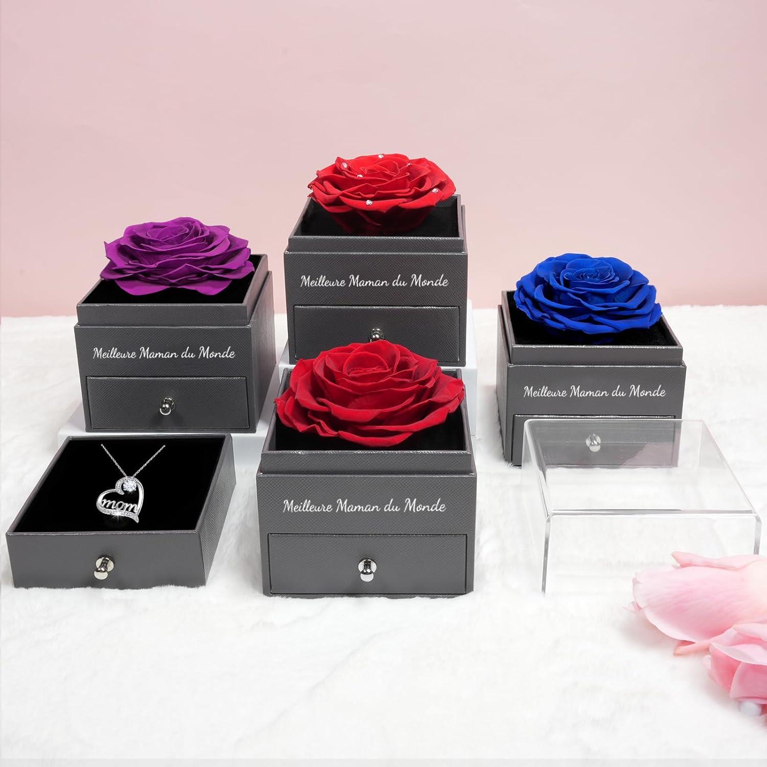 Ewige Rose Mama Halskette 925 Silber Geschenk Mutter Geburtstag