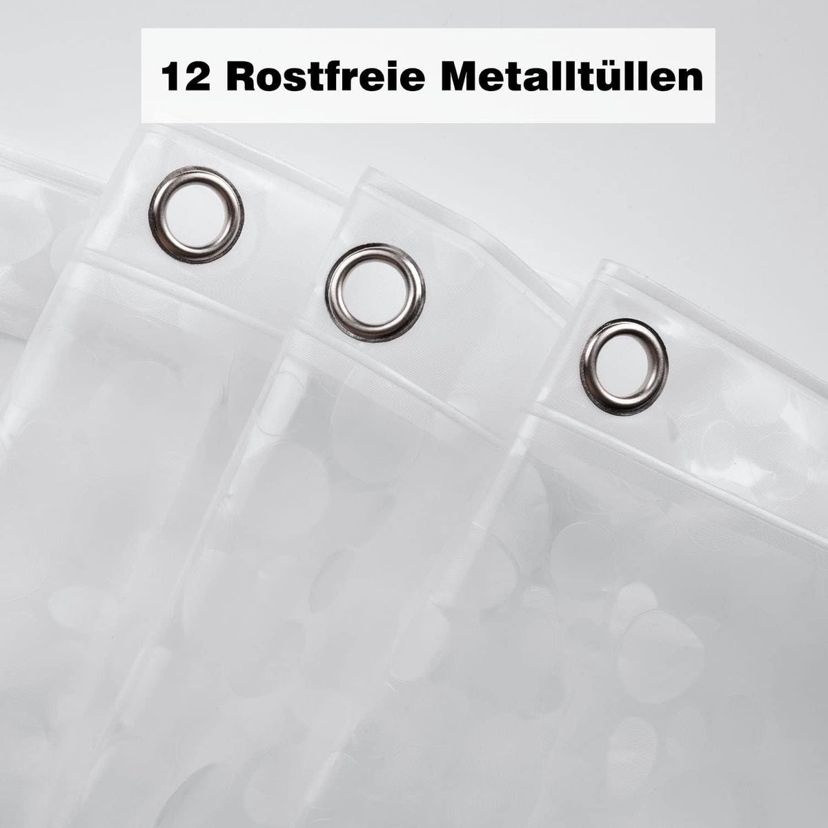 Duschvorhang 180x210 cm Wasserdicht EVA Material Antibakteriell mit Gewicht