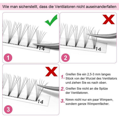 Fertige Wimpernfächer 7D-D 0.07 10mm C Curl Volumen Wimpern