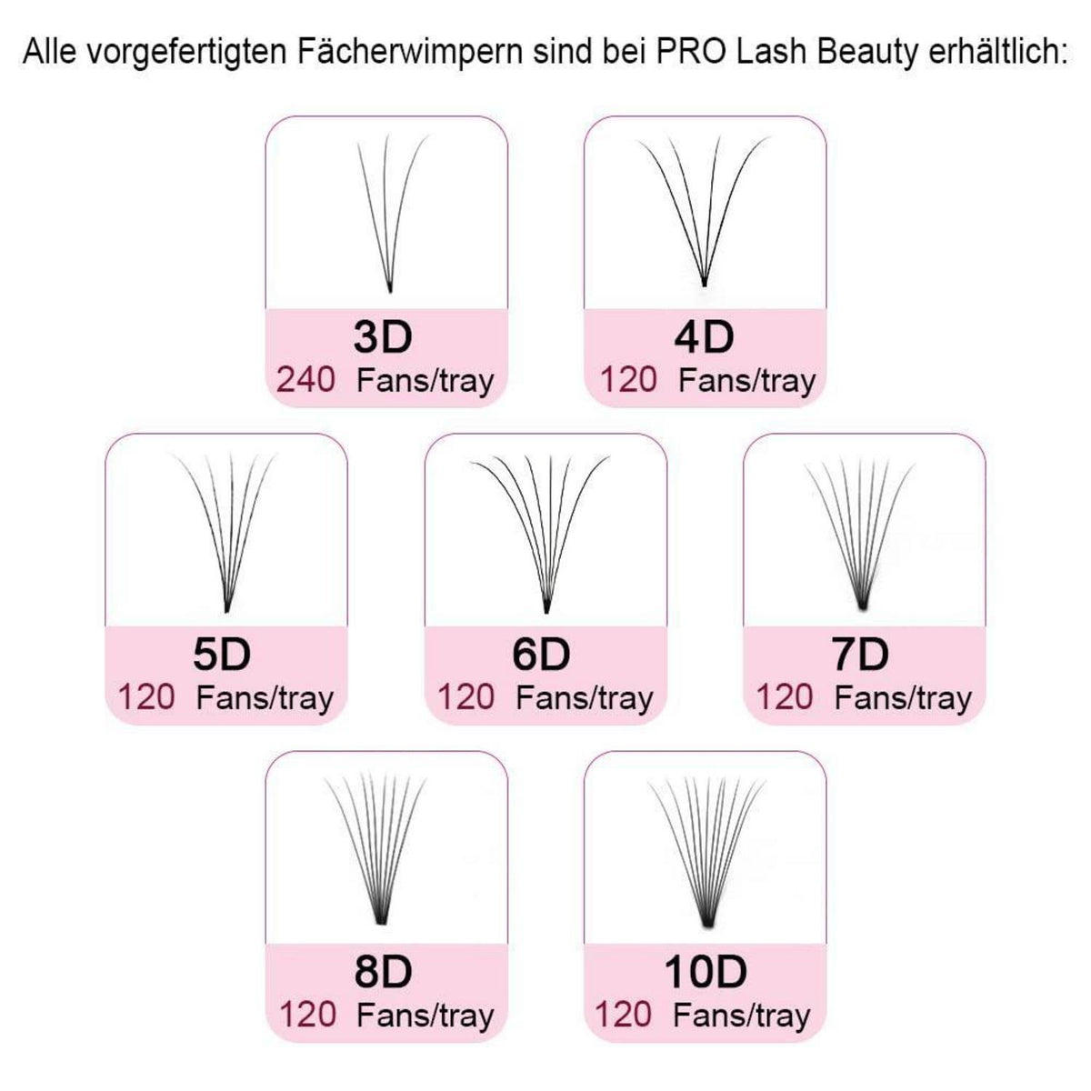 Fertige Wimpernfächer 7D-D 0.07 10mm C Curl Volumen Wimpern