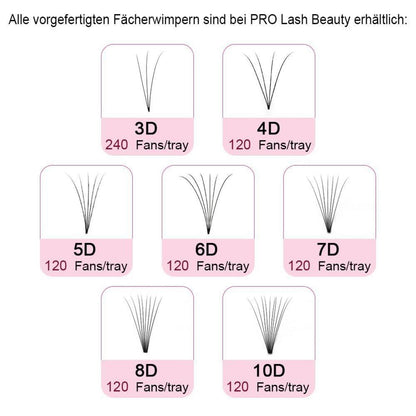 Fertige Wimpernfächer 7D-D 0.07 10mm C Curl Volumen Wimpern