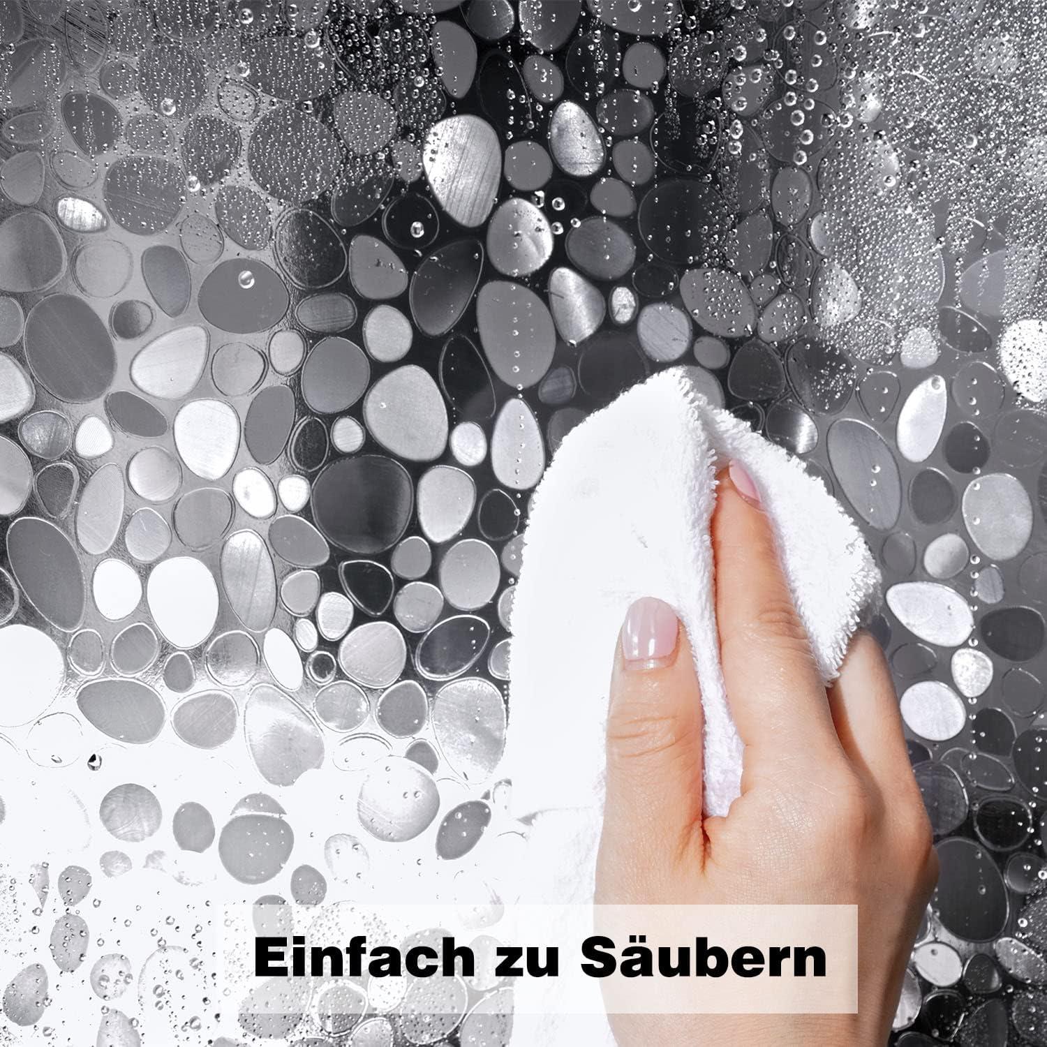 Duschvorhang 120x200 cm transparent mit Gewicht Magnet Eva wasserdicht