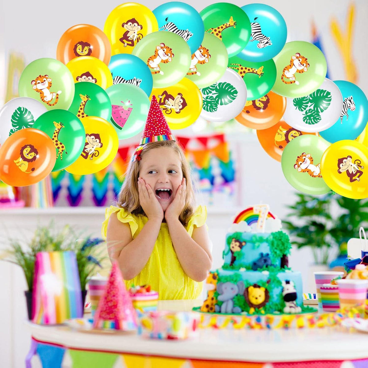 Dschungel Safari Party Luftballons Dekoration 36 Stück Tier Motiv 12 Zoll Ballons