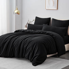 Bettwäsche 200x220 Schwarz 3tlg Mikrofaser Reißverschluss