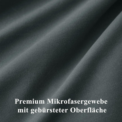 Bettwäsche Grau 155x220 2tlg Mikrofaser Reißverschluss