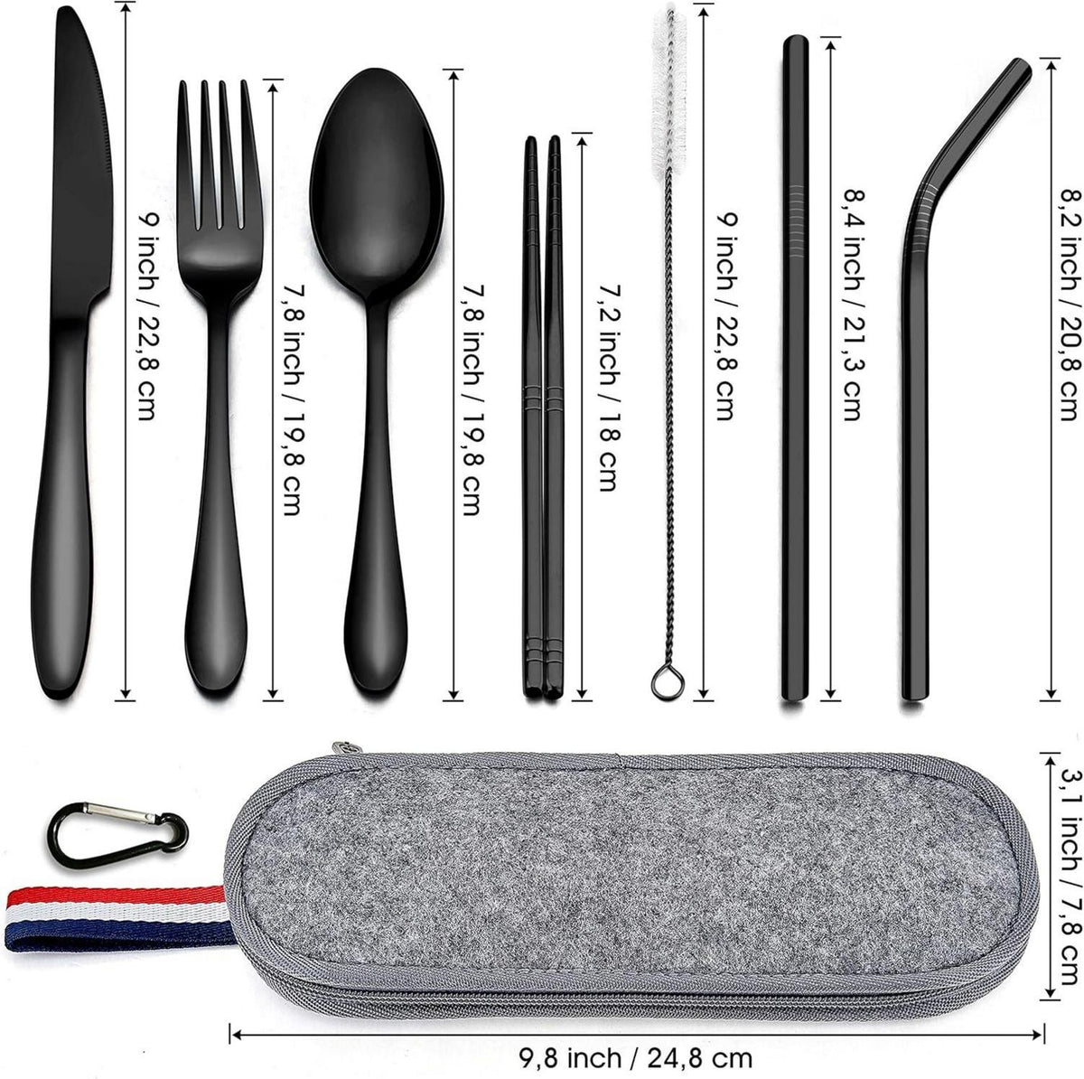 Herogo Reisebesteck Set Edelstahl Camping Utensilien