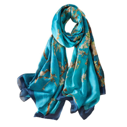 Seidenschal Damen Elegant mit Muster, Maschinenwaschbar