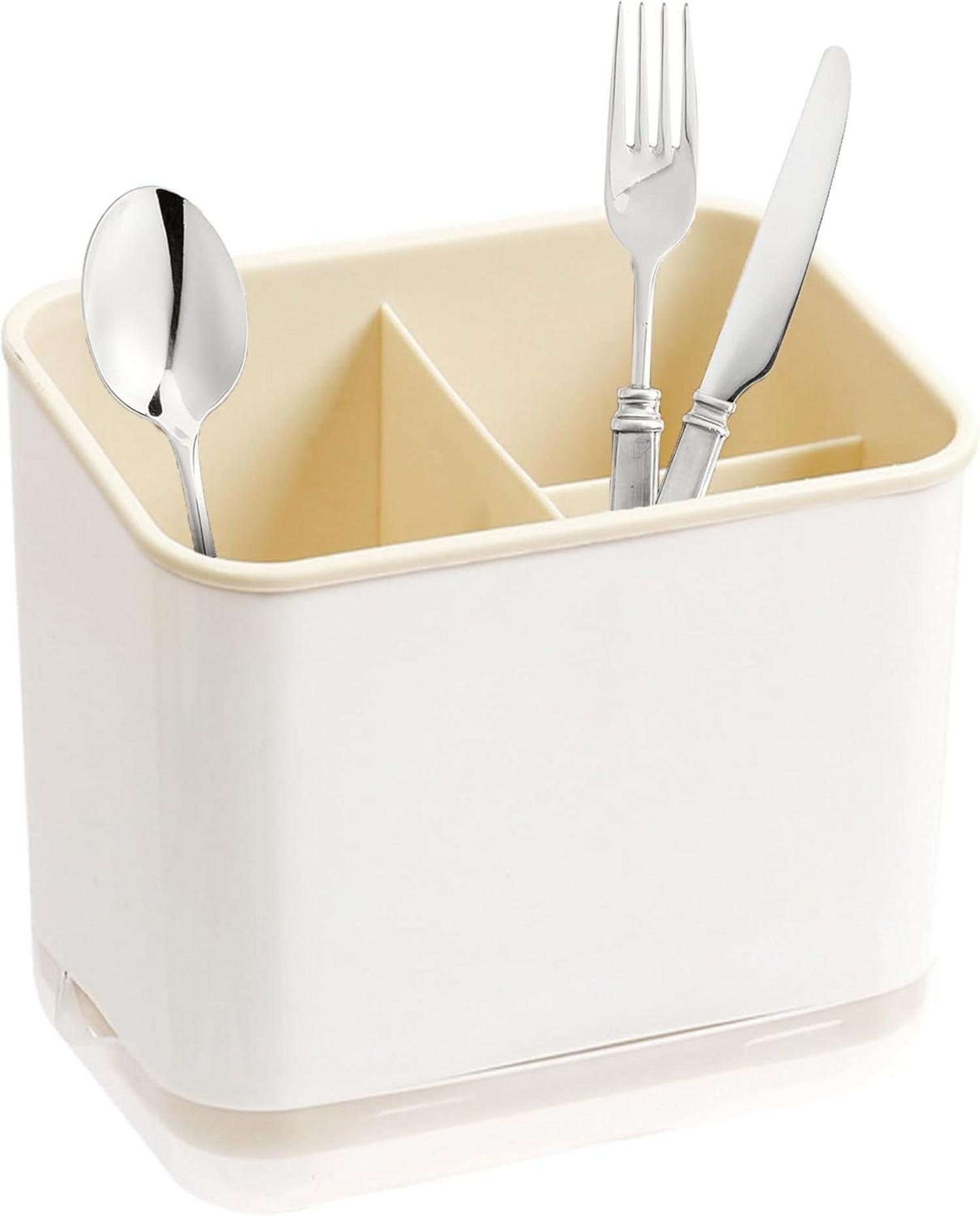 Besteck Organizer mit 3 Fächern und Abtropfgestell