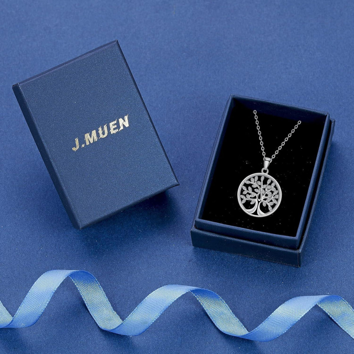 Lebensbaum Halskette Damen 925 Sterling Silber Grün Zirkonia