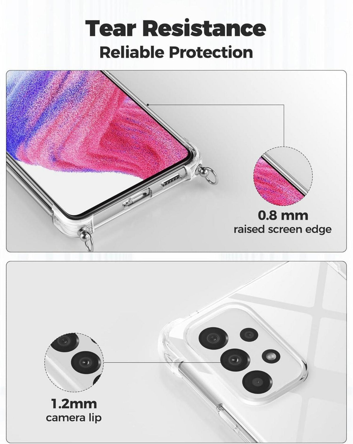 Handykette Samsung Galaxy A53 5G Hülle, Band zum Umhängen - Stoßfest