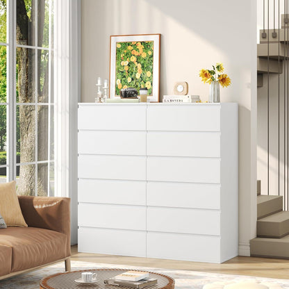 Weiße Kommode mit 6 Schubladen – 60x40x119cm