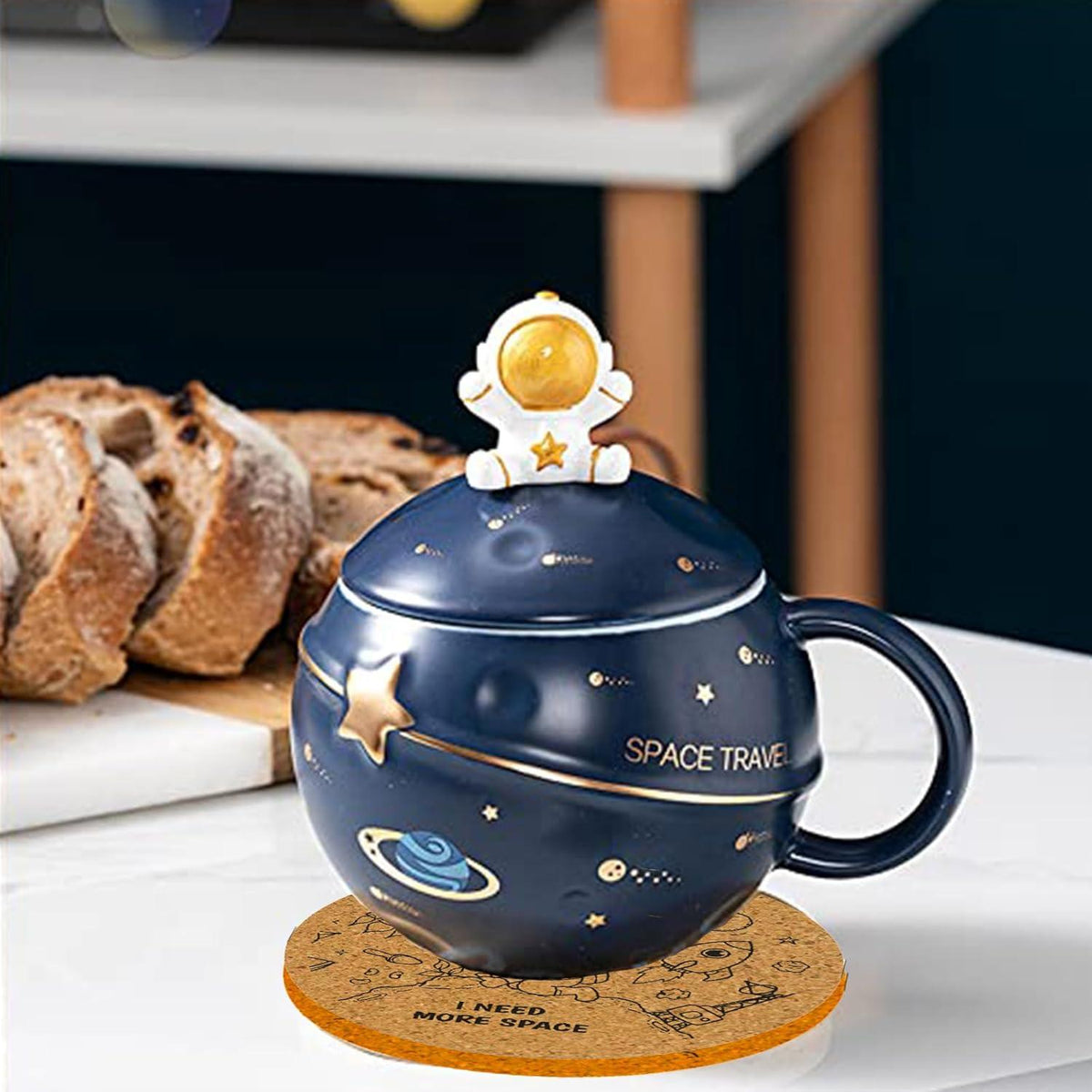 Kawaii Astronaut Tasse Planet Weltraum Prägung Kaffeetasse Keramik Becher