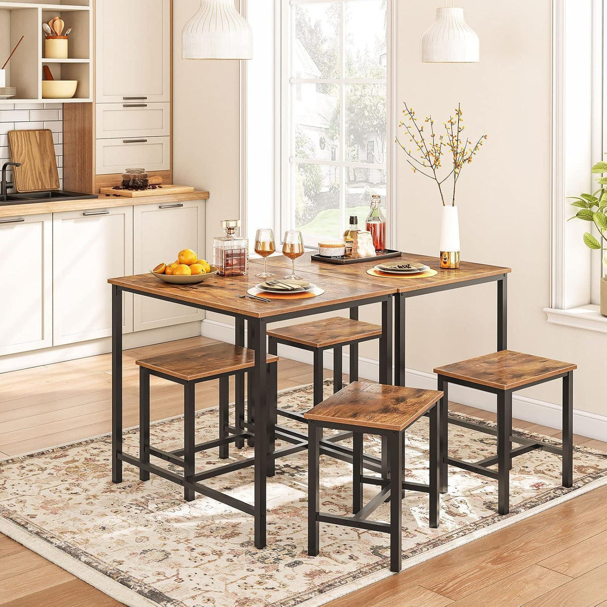 Bartisch Set mit Barhockern – Küchentisch für 2 Personen