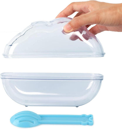 Hamster Sandbad Toilette mit Schaufel für Chinchilla Gerbil - Blau M