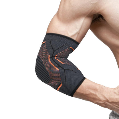 Ellenbogenbandage für Damen und Herren, Rutschfeste Tennisarmbandage, Golfer Ellenbogenmanschetten mit Silikon, Orange 1 Stück