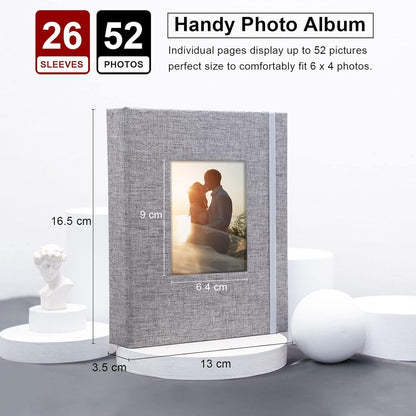 Fotoalbum Vienrose Klein 10x15 Fotos 2er Pack Leinen Cover Frontfenster 52 Fotos Grey