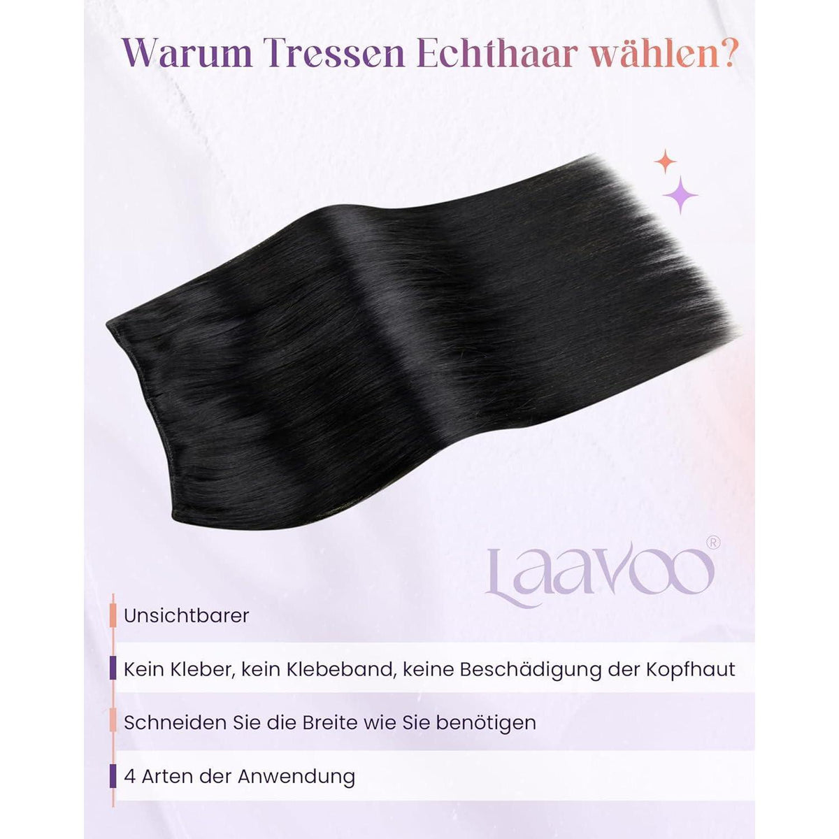 Echthaar Tressen 50cm – Weft Haarverlängerung 100g