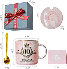 Geschenk 60 Geburtstag Frau Kaffeetasse 400ml Rosa Marmor