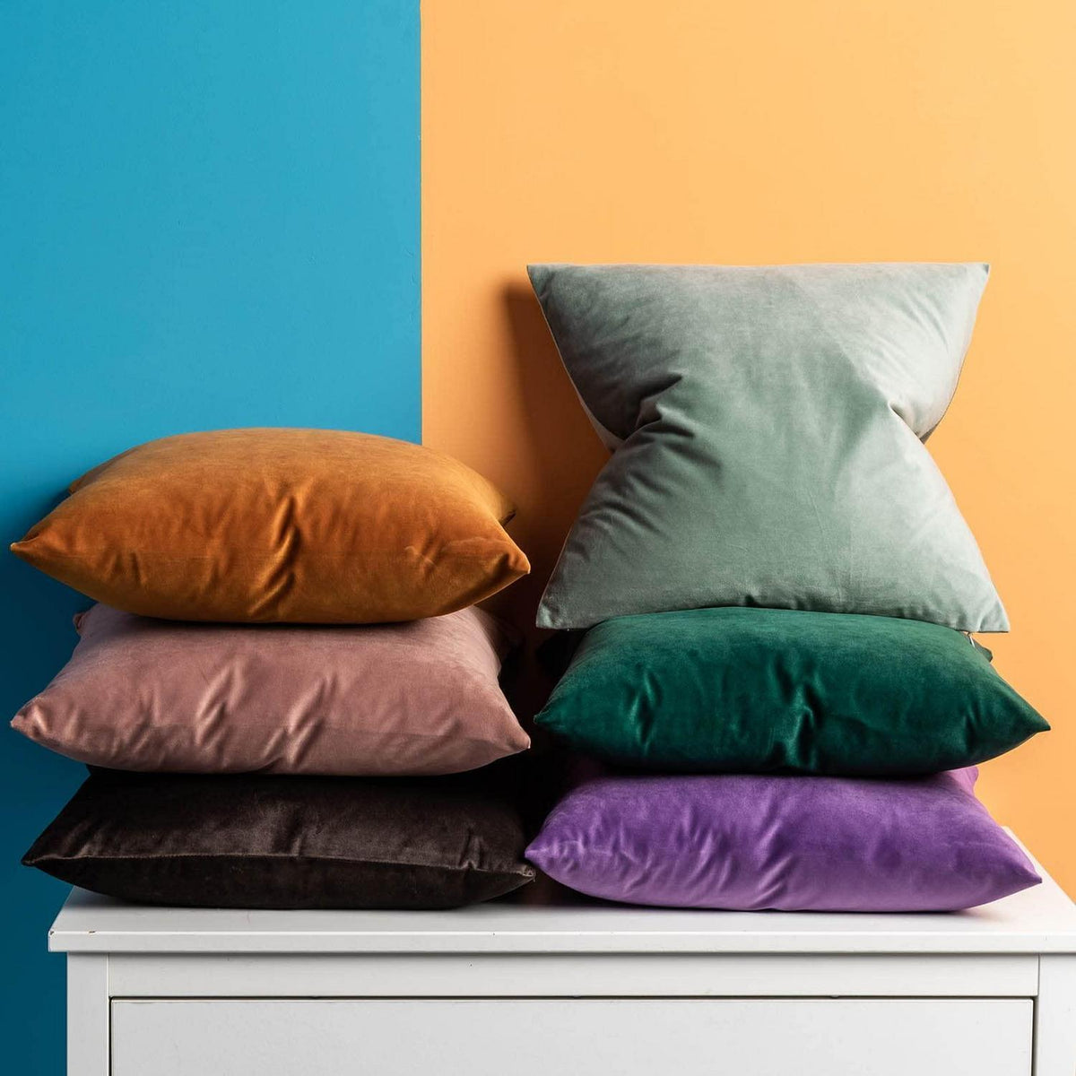 2x Samtkissenbezug 40x60 cm Salbei - Dekokissen Wohnzimmer