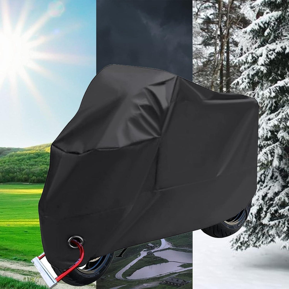 Motorrad Abdeckplane Wasserdicht 245x105x125cm – Winterfest & Sicher