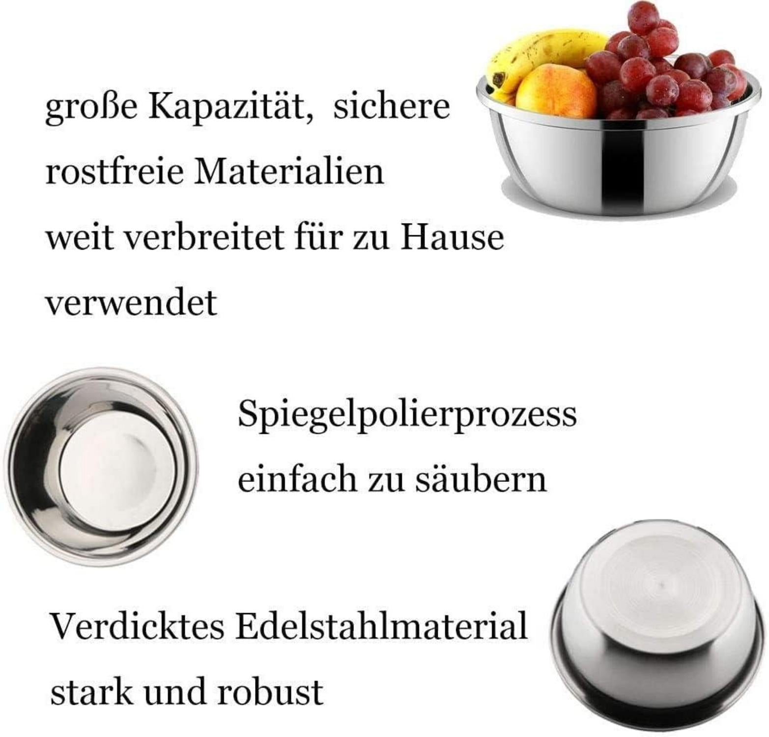 Edelstahl Schüssel Rührschüssel Multifunktion (32 cm) 8.5QT
