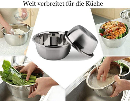 Edelstahl Rührschüssel Multifunktional Metallschüssel 24cm inkl. Sieb