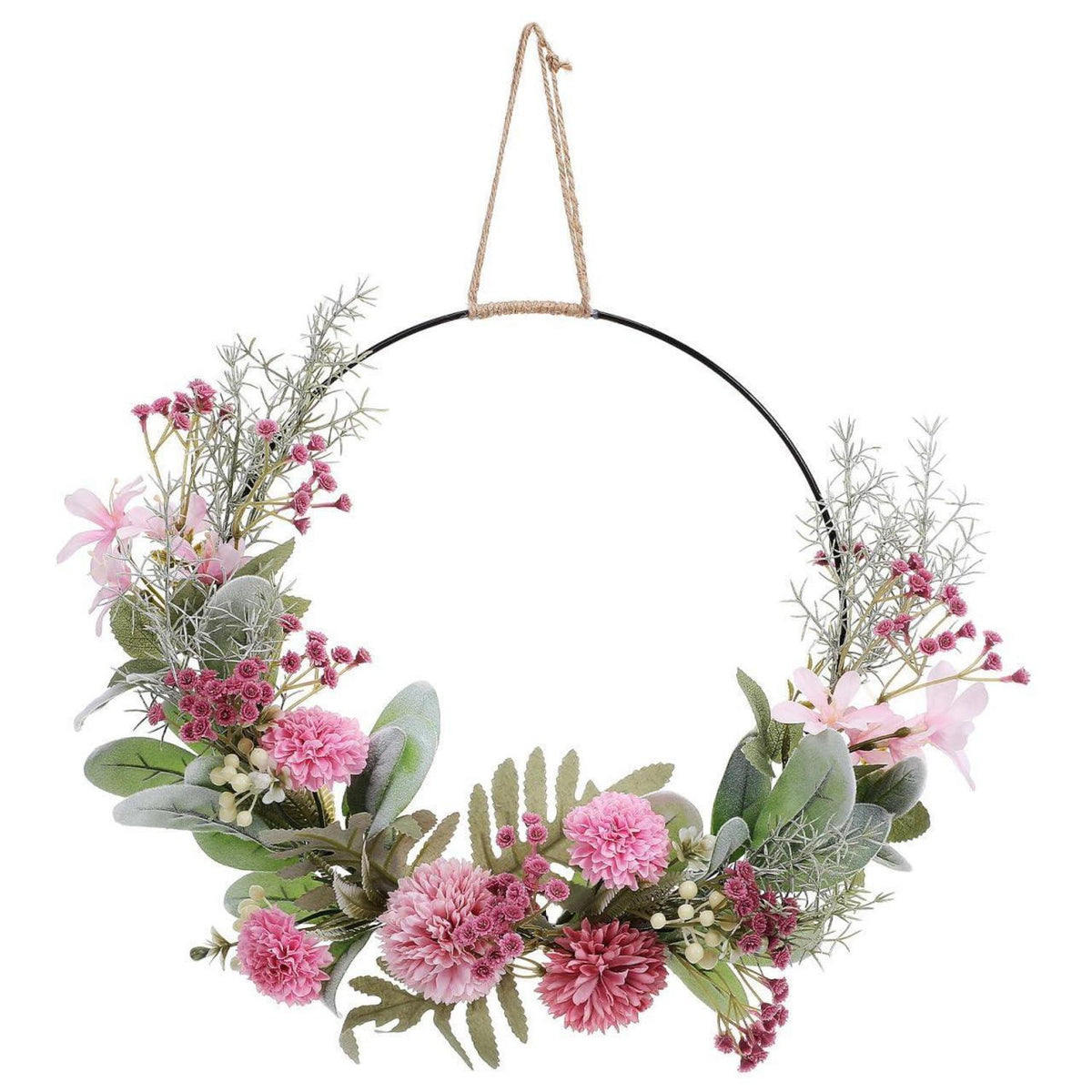 Künstlicher Türkranz mit Blumen – Frühlingsdeko für Tür & Fenster