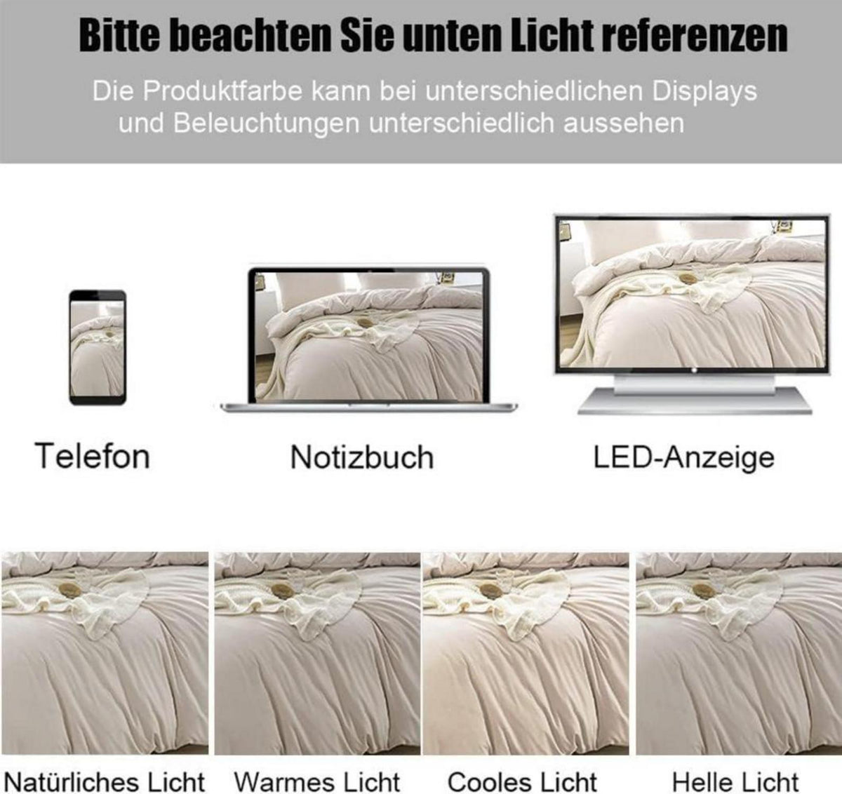 Soifox Bettwäsche Beige 135x200 6tlg. Mikrofaser Reißverschluss