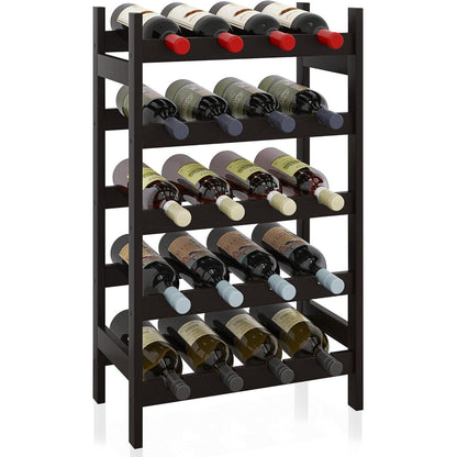 Bambus-Weinregal 20 Flaschen 5-stöckige Lagerregale Küche