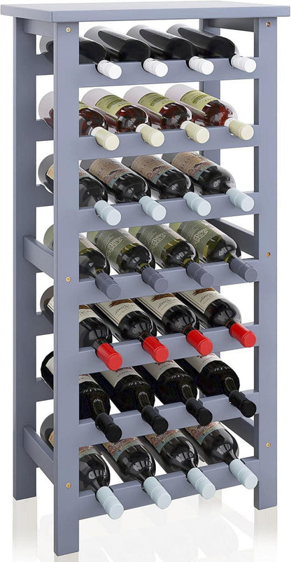 Weinregal Bambus freistehend 28 Flaschen 7 Etagen Küche Bar