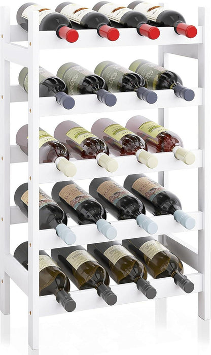 Bambus Weinregal 20 Flaschen 5-stöckiges Display für Küche Bar