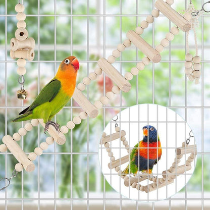 Vogelspielzeug Set für Sittiche und Papageien - 9-teilig