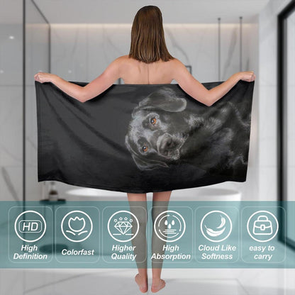 Strandtuch Mikrofaser Labrador Schwarz 70x140 cm