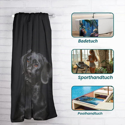 Strandtuch Mikrofaser Labrador Schwarz 70x140 cm